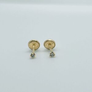 TOPOS BISEL CIRCON BLANCO / 0.42gr / ORO 18K