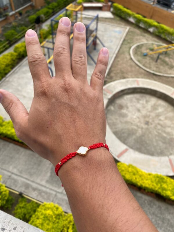 Pulsera Tejida Trébol / 0,35gr / Oro 18k