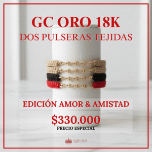 Dos Pulseras Tejidas GC / 0,8gr / Oro 18k