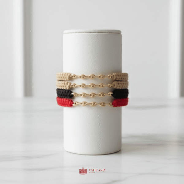 Dos Pulseras Tejidas GC / 0,8gr / Oro 18k