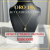 Set Cadena+ Dije / 45cm / 1gr / 1,2mm / Oro 18K