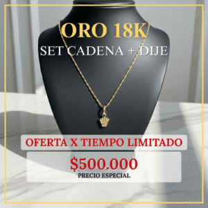 Set Cadena+ Dije / 45cm / 1gr / 1,2mm / Oro 18K