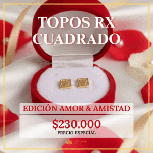 Topos RX Cuadrado / 0.5 gr / Oro 18K